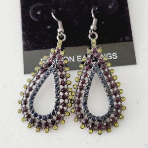 Taramanda Rhinestone Dangle Earrings Whimsigoth Dark Romantic NEW